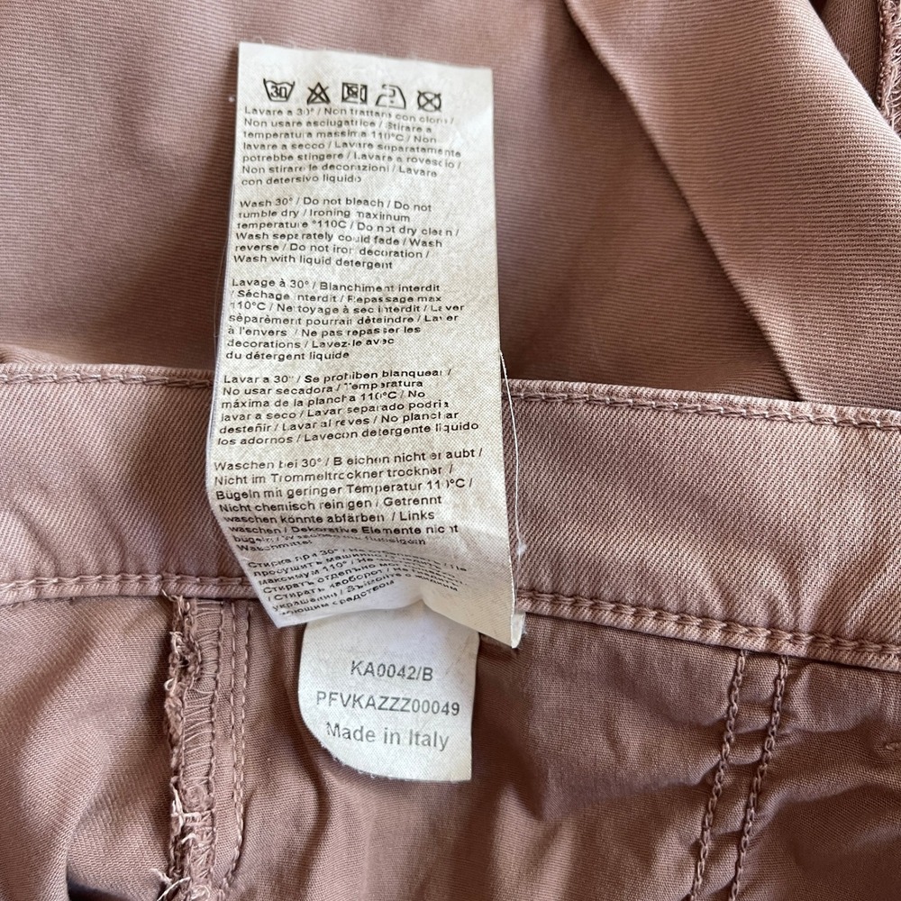 KAOS Jeans Chino Stretch Short 3" Women Size 31 Mauvey Camel Tan Made in Italy - Picture 8 of 9